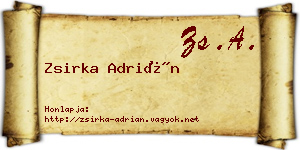 Zsirka Adrián névjegykártya
